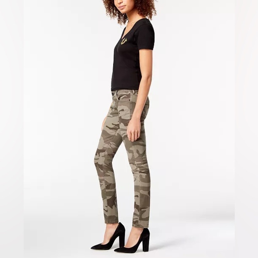 True Religion “Casey” Low Rise Camo Print Skinny Leggings Jeans Size 25